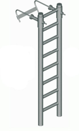 Лестница навесная алюминиевая 



















со стальными  кронштейнами  ЛНАстк