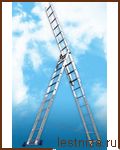 Трехсекционная универсальная алюминиевая лестница Алюмет 3х14