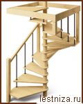 Деревянная межэтажная лестница ЛЕС-10 левозаходная
